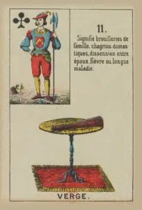 Verge - Carte n°11 du Petit Lenormand