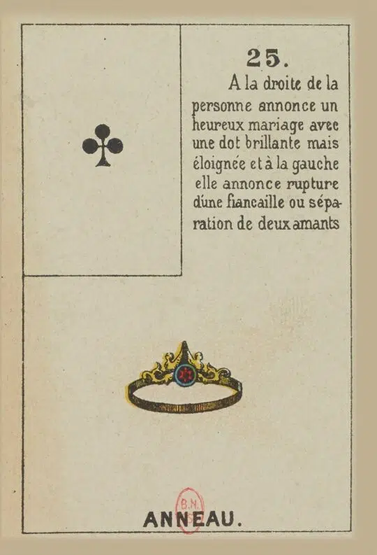 Anneau - Carte n°25 du Petit Lenormand