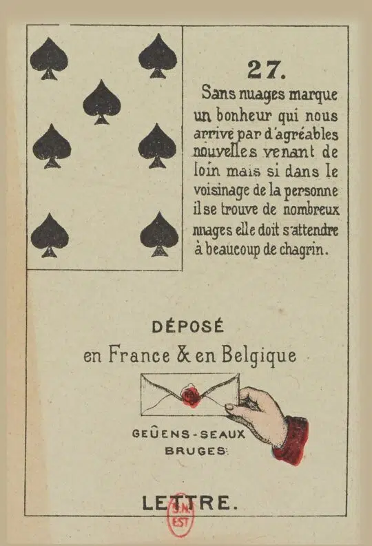 Lettre - Carte n°27 du Petit Lenormand