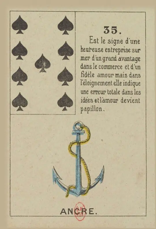 Ancre - Carte n°35 du Petit Lenormand